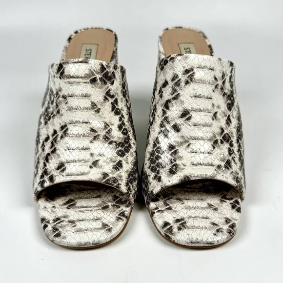 Steve Madden Women's Mules Block Heel Esmeralda Clarence Snakeskin Size 6M - Picture 4 of 10